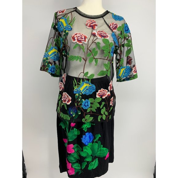 Zara Tops Zara Sheer Floral Embroidered Top Poshmark